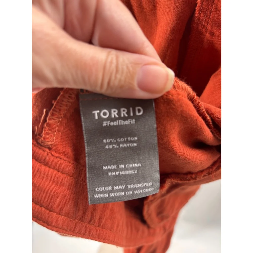 Women's Torrid lightweight gaze utility Jacket Size 1 Burnt Orange - Picture 8 of 9